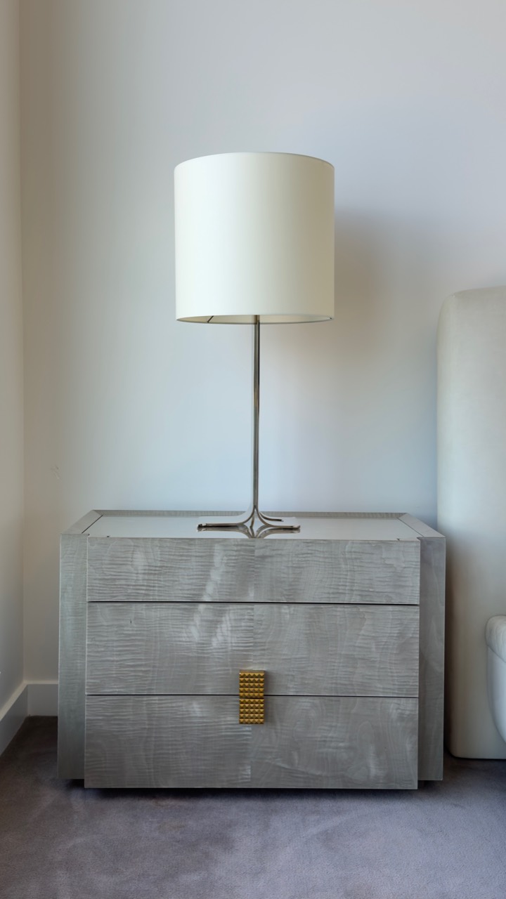 Designer bedside table protected with polished Surface ProGuard finish