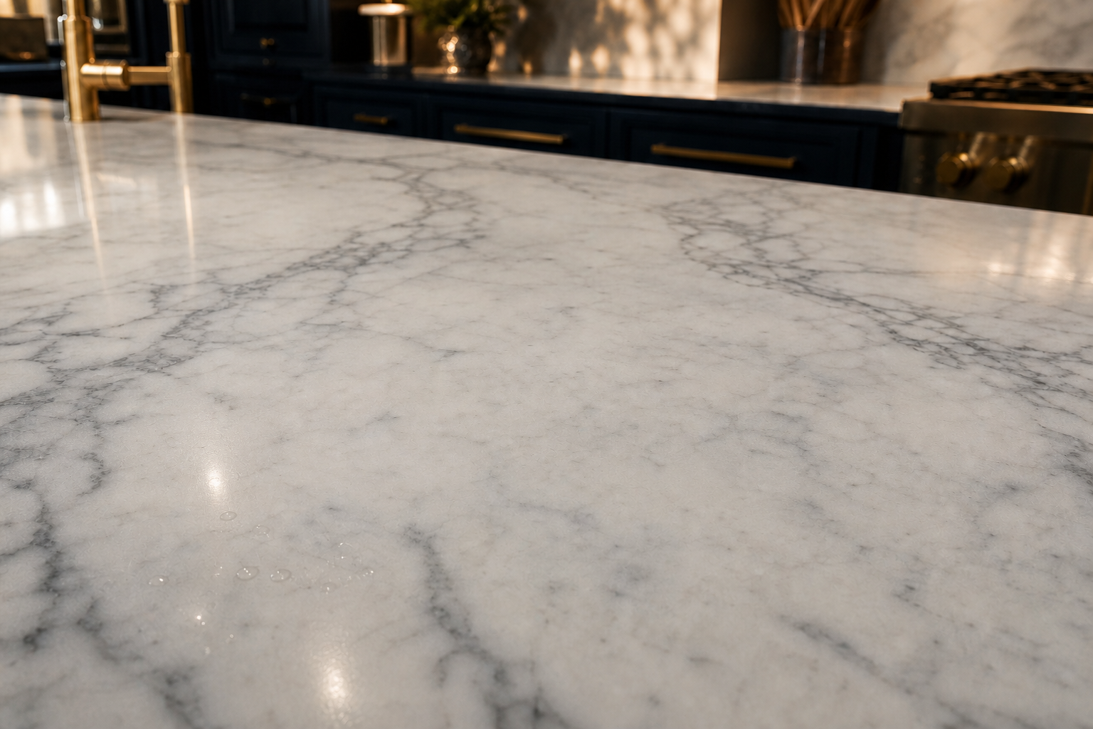Clean marble after installation of clear Surface ProGuard protection